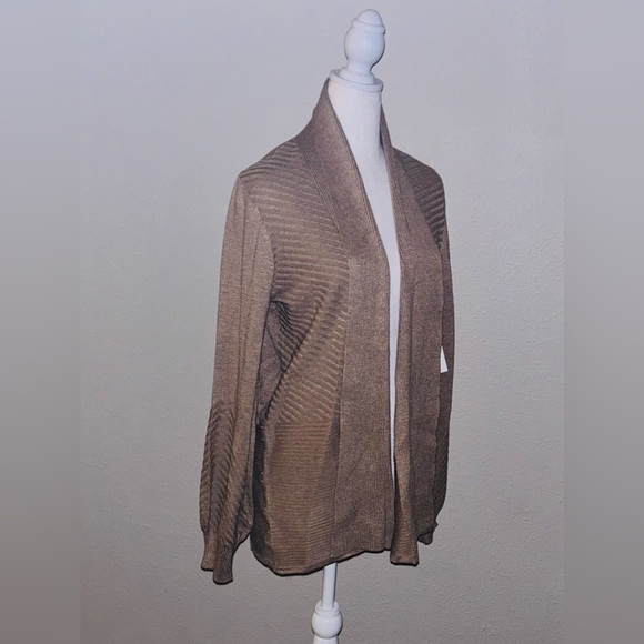 NEW 89th Madison Open Front Tan Cardigan‎ Sweater Caramel Heather Sz Medium NWT - Picture 7 of 14